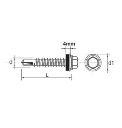 WKRĘT SAMOWIERTNY IMPAX Z EPDM 5MM RAL8017 5.550MM        