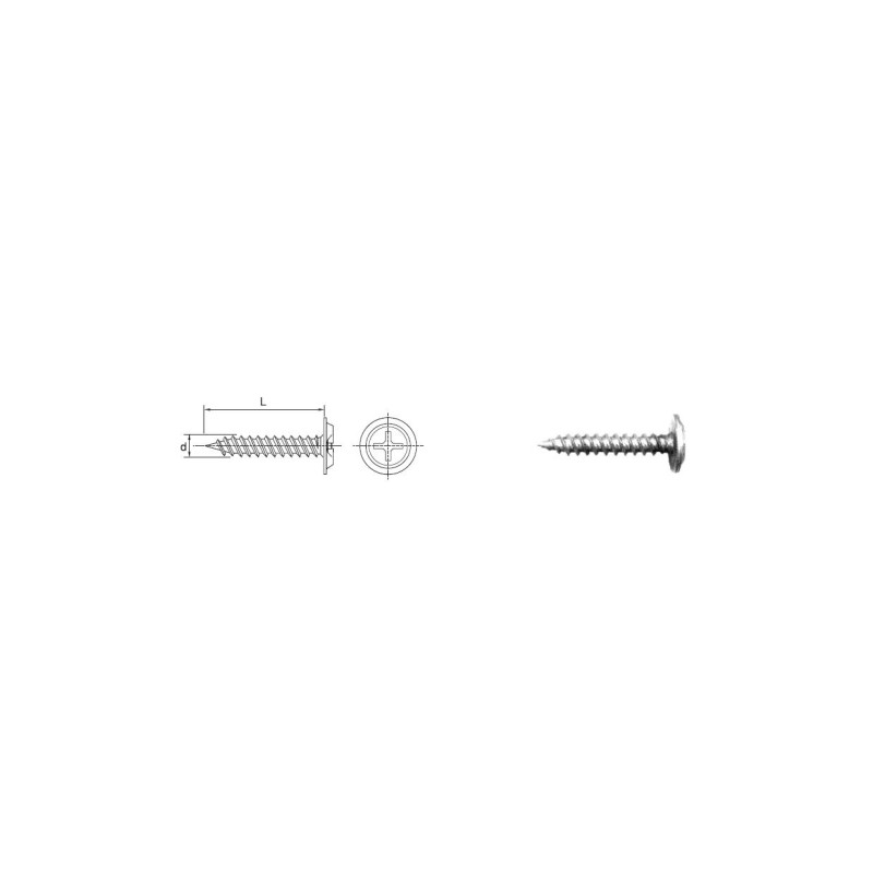 WKRĘT Z ŁBEM PODKŁADKOWYM OCYNKOWANY 4.2*19MM               