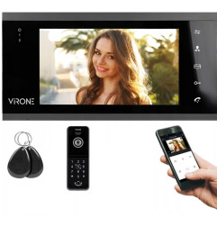 WIDEODOMOFON IP 7'' VIFIS VDP-61 FULL HD Z SZYFRATOREM CZARN