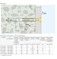 DYBEL UNIWERSALNY ŁEB Z NACIĘCIEM KRZYŻOWYM GXK 8/80MM      