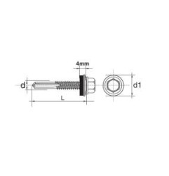 WKRĘT SAMOWIERTNY IMPAX Z EPDM 12MM RAL7024 5.532MM       