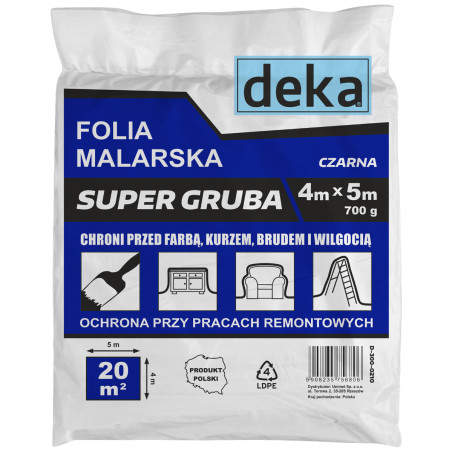 FOLIA MALARSKA SUPER GRUBA CZARNA 4*5M 700G                 