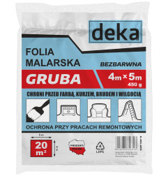 FOLIA MALARSKA GRUBA BEZBARWNA 4*5M 450G                    