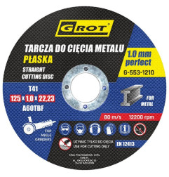 TARCZA PŁASKA T1A 125*1.0*22 KOMPLET 10 SZTUK               