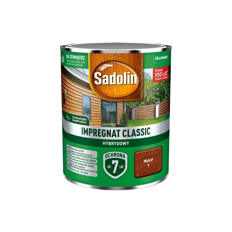 SADOLIN IMPREGNAT CLASSIC HYBRYDOWY 7 LAT MAHOŃ 4.5L        