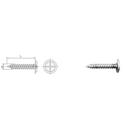 WKRĘT Z ŁBEM PODKŁADKOWYM OCYNKOWANY 4.2*65MM KG            