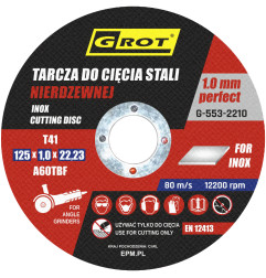 TARCZA PŁASKA INOX T1A 125*1.0*22 KOMPLET 10 SZTUK          