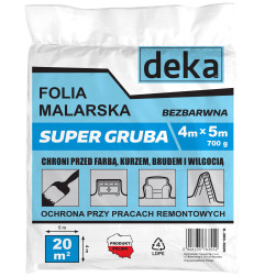 FOLIA MALARSKA SUPER GRUBA BEZBARWNA 4*5M 700G              