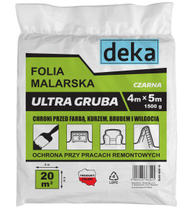 FOLIA MALARSKA ULTRA GRUBA CZARNA 4*5M 1500G                