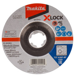 TARCZA SZLIFIERSKA DO METALU 125*6*22MM X-LOCK A36P         