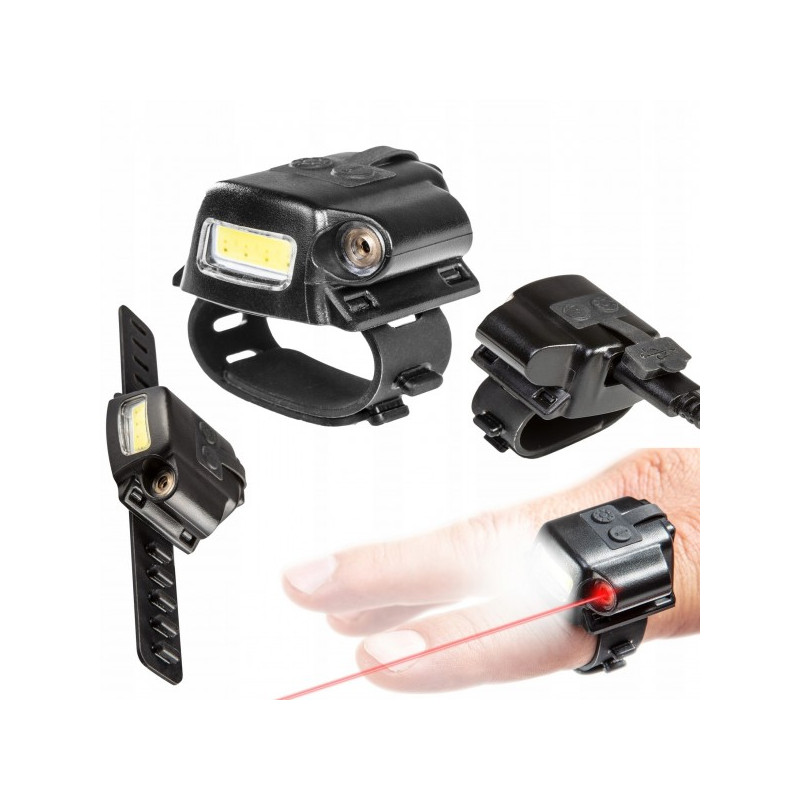 LATARKA PUNKTOWA LED 90LM + LASER, 2W1                      