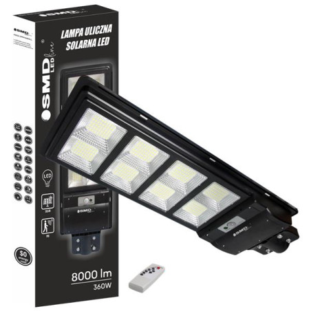 LAMPA LED ULICZNA SOLARNA 360W 6000K IP65 8000LM            