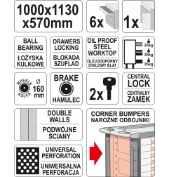 SZAFKA SERWISOWA 6-SZUFLAD                                  