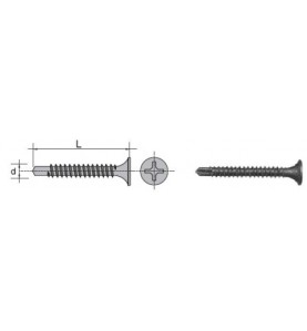 WKRĘT SAMOWIERTNY Z ŁBEM KIELICHOWYM FOSFATYZOWANY 3.5*45MM 