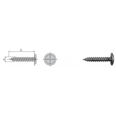 WKRĘT Z ŁBEM PODKŁADKOWYM FOSFATYZOWANY 4.2*16MM            