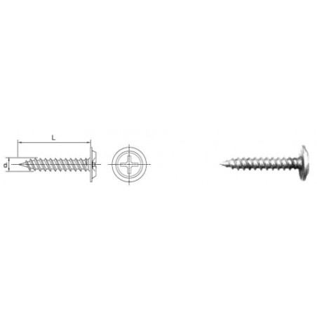 WKRĘT Z ŁBEM PODKŁADKOWYM OCYNKOWANY 4.2*32MM               