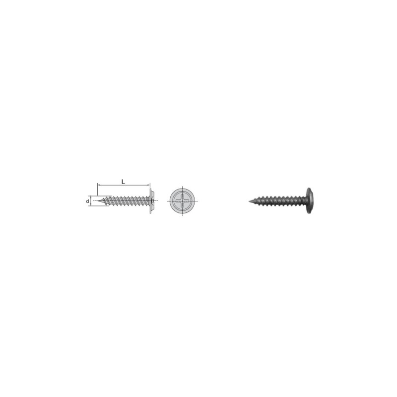 WKRĘT Z ŁBEM PODKŁADKOWYM FOSFATYZOWANY 4.2*19MM            