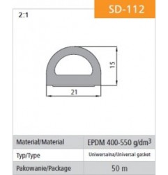 USZCZELKA SAMOPRZYLEPNA CZARNA SD-112-0 21*15MM  MB         