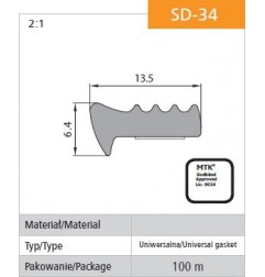 USZCZELKA SAMOPRZYLEPNA CZARNA SD-34/4-0 13.5*6.4MM         