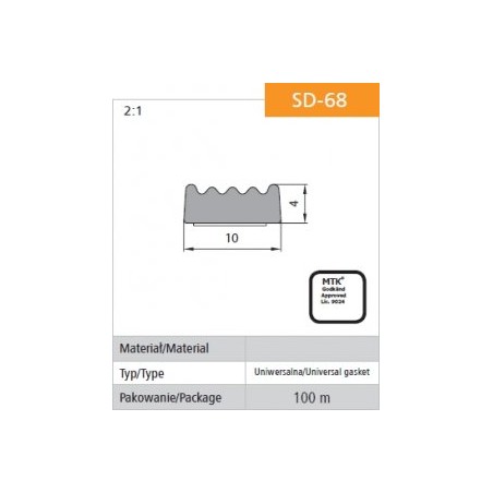 USZCZELKA SAMOPRZYLEPNA CZARNA D-68/4-0 10*4MM              