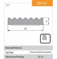 USZCZELKA SAMOPRZYLEPNA CZARNA SD-52/4-0 DGP 20*4 50M       