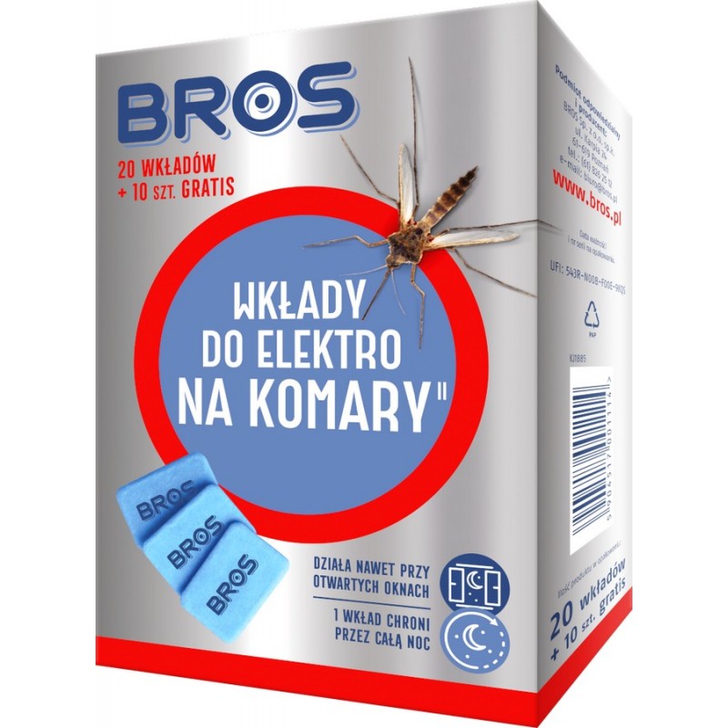 WKŁADY. DO ELEKTROFUMIGATOR NA KOMARY 20SZT.                