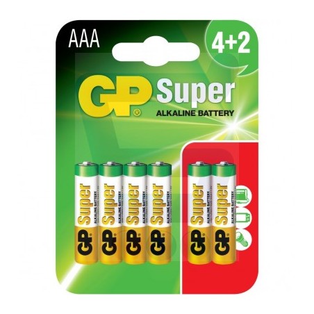 BATERIA SUPER ALKALINE AAA LR3 1.5V 6 SZTUK                 