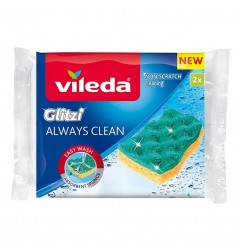 VILEDA GĄBKA DO NACZYŃ WISKOZOWA GLITZI ALWAYS CLEAN 2 SZT. 